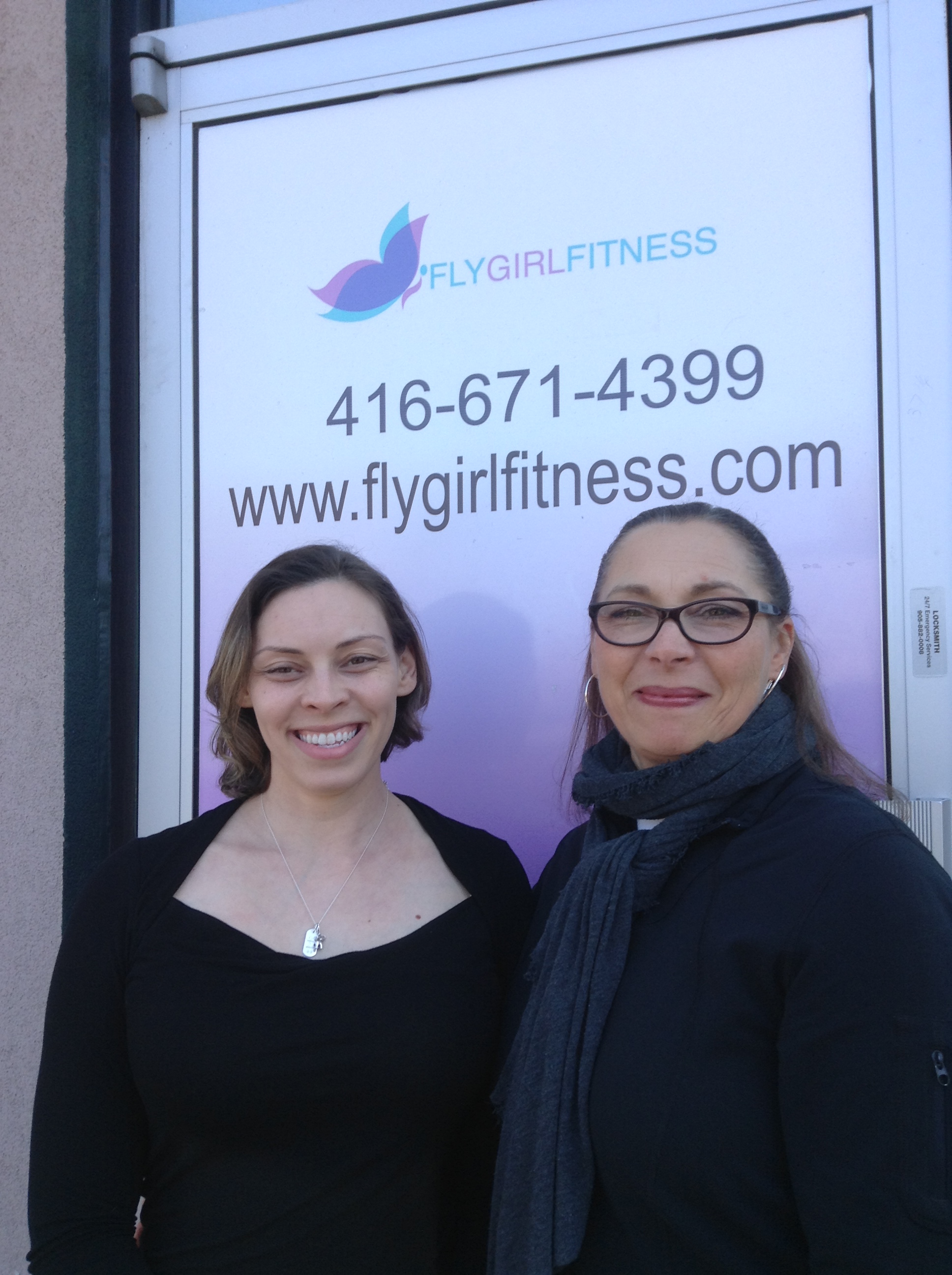 Jane Davis-Munro (right) with her daughter Briar Munro. Jane owns Pegasus Studios in DECA territory and Briar owns Fly Girl Fitness, on Cedarvale and Danforth. 