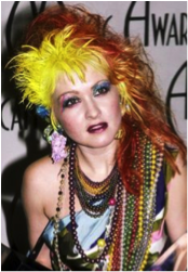 Cyndi Lauper with yellow hair